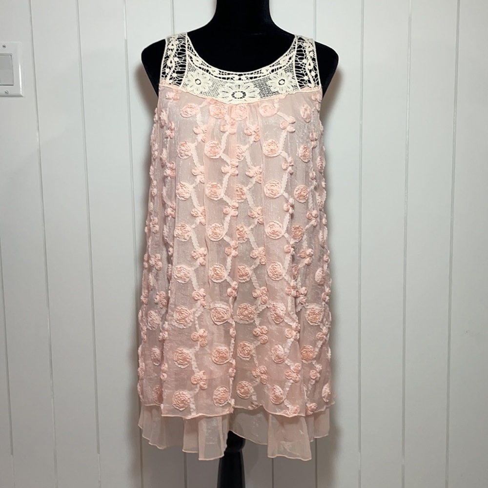 The Hanger Baby Doll Dress with Lace and Rosettes